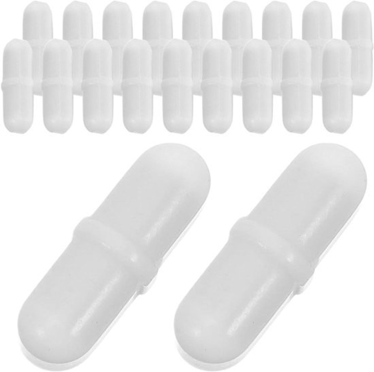 Magnetische Roerstaaf - Laboratoriummixer PTFE - Wetenschappelijk Mengen - Hittebestendig Geruisloos - 20 Stuks - Wit