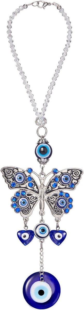 Oog Auto Opknoping Ornament Boze Blauwe Oog Bedels voor Achteruitkijkspiegel Kralen Decor Auto Accessoires Hangend voor Raamdeur Frame Balkon (Chique Stijl)