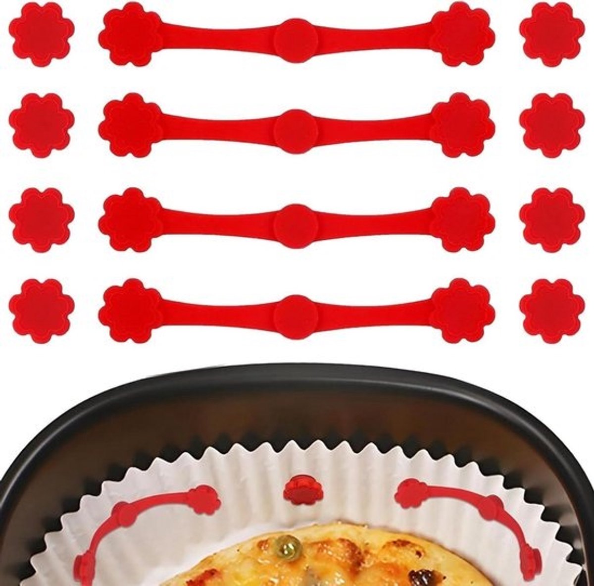 Heteluchtfriteuse Magneten - Bakpapier Fixatie - Keuken Organisatie - Sterke Magnetische Grip - 12 Stuks - Zwart