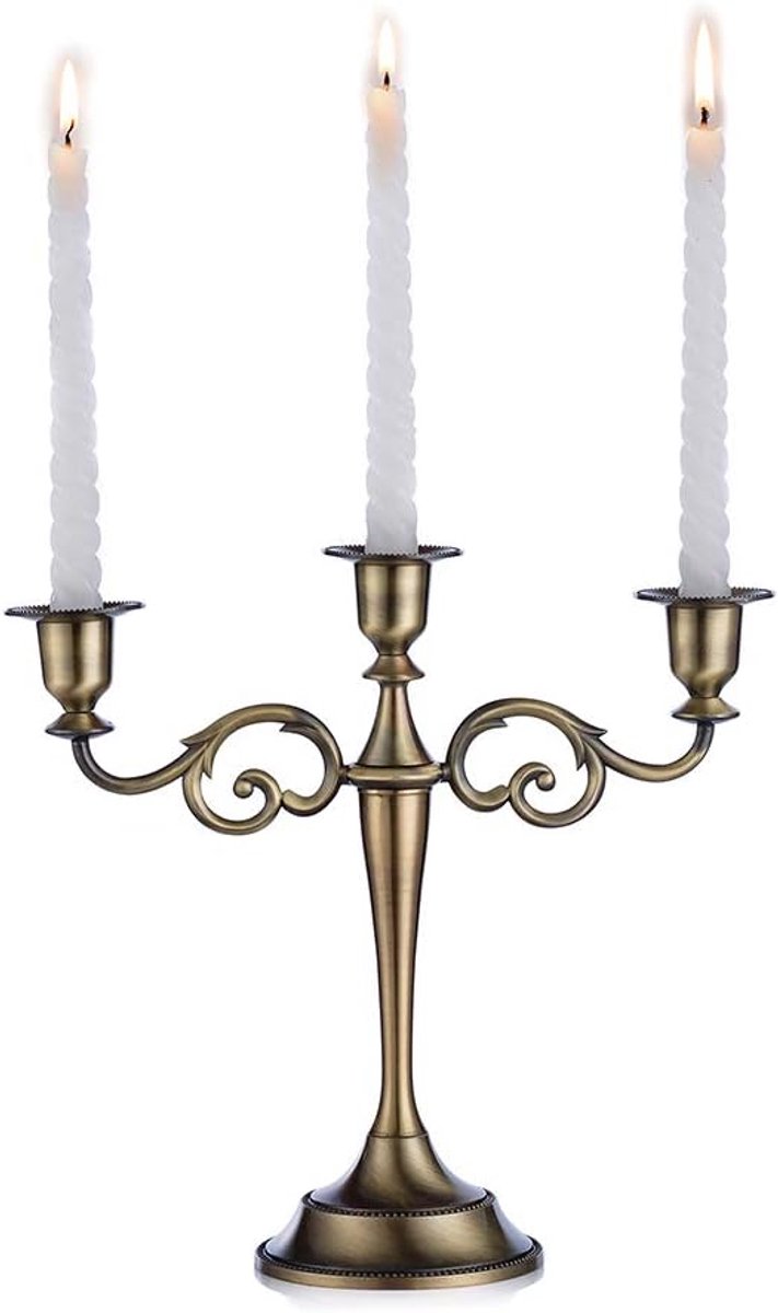 Aluminium kandelaar voor eettafel, diner bij kaarslicht, woondecoratie, brons