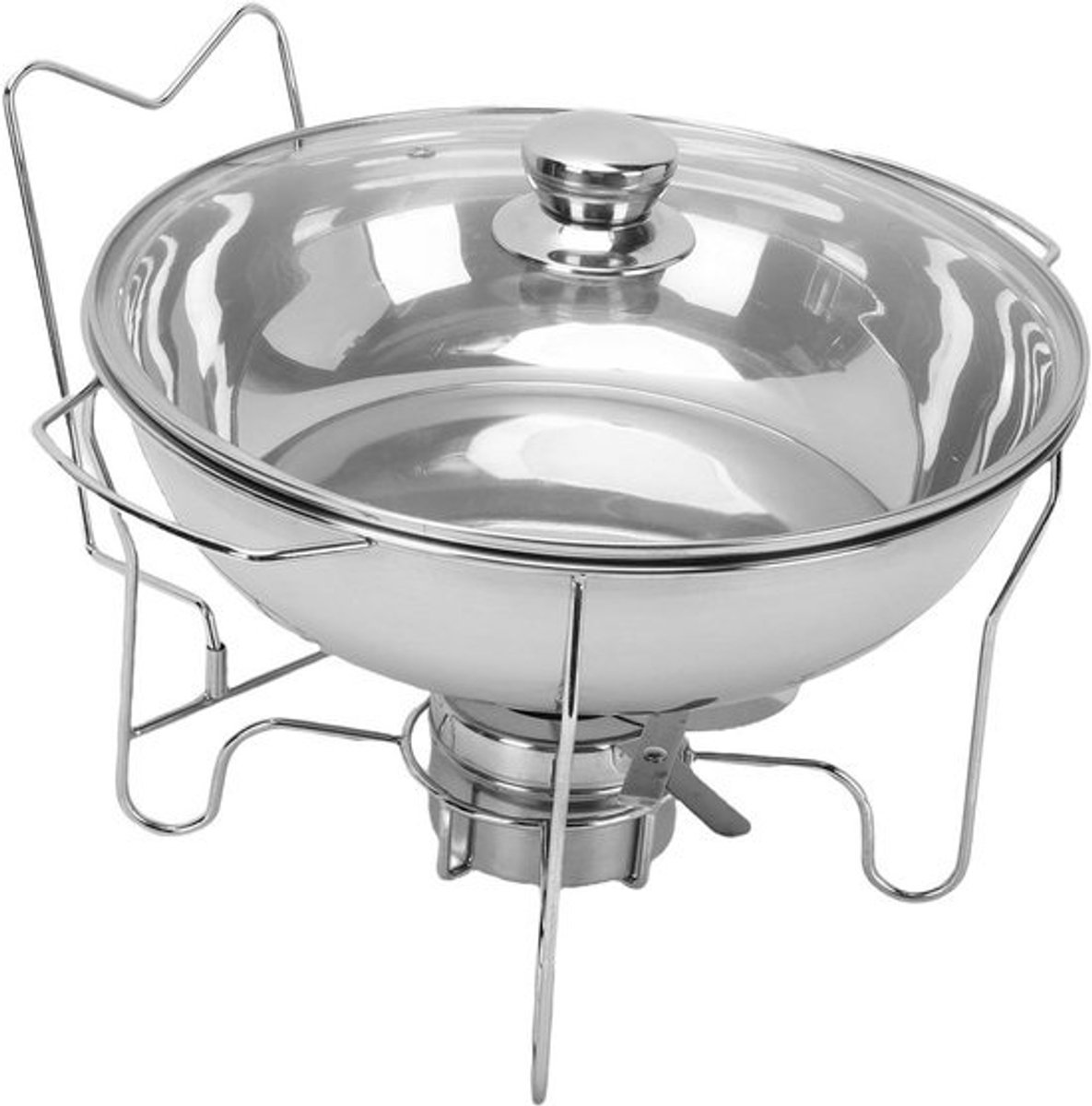 Buffet Voedselverwarmers - Chafing Dishes Set - Feestelijke Buffet - Roestvrij Staal - 4-pack 6QT - Zilver