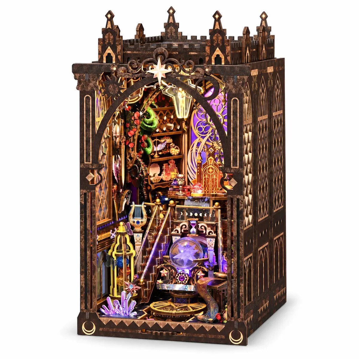 THAR Book Nook Mystic Zodiac – Houten Miniatuur Bouwpakket met LED – 575 Onderdelen