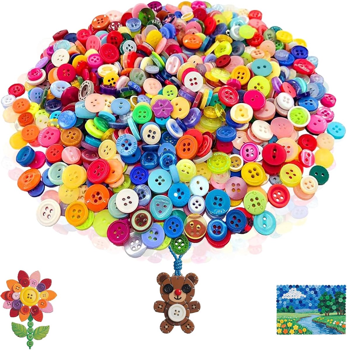 Knopen 0,9-2,5cm bonte - voor kleding DIY-projecten
