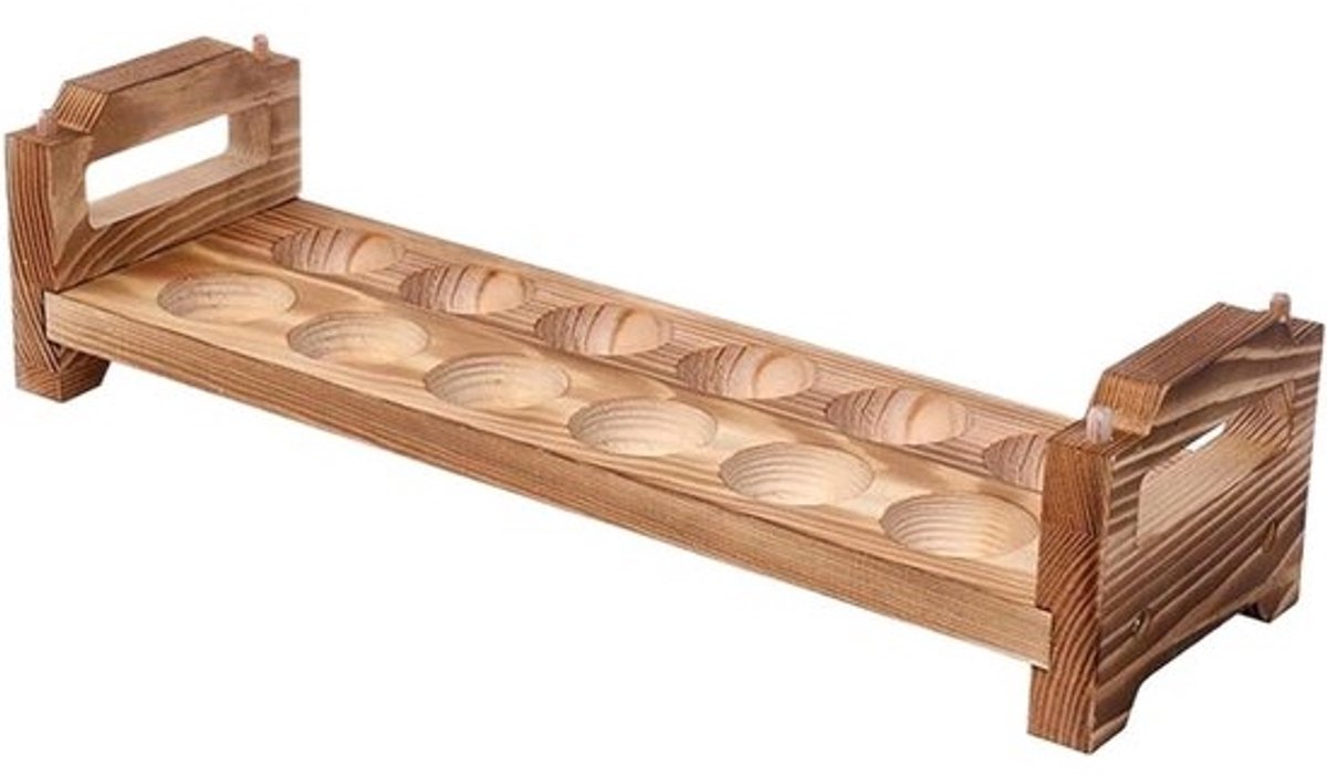 Eierteller Hout - Eierhouder Stapelbaar - Keuken Organisatie - Rustieke Boerderij Stijl - 12 Eieren - Meerkleurig