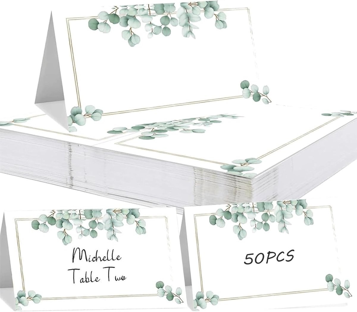 Plaatskaartjes, Plaatskaartjes voor tafeldecoraties, Elegant ontworpen plaatskaartjes voor bruiloften, ceremonies, verjaardagen, dopen, communies en andere festiviteiten