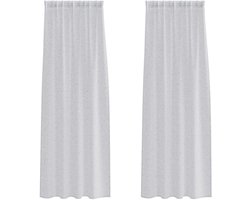 vidaXL - Voile - Gordijn - 2 - st - Lichtgrijs - 225 - x - 140 - cm - Polyester