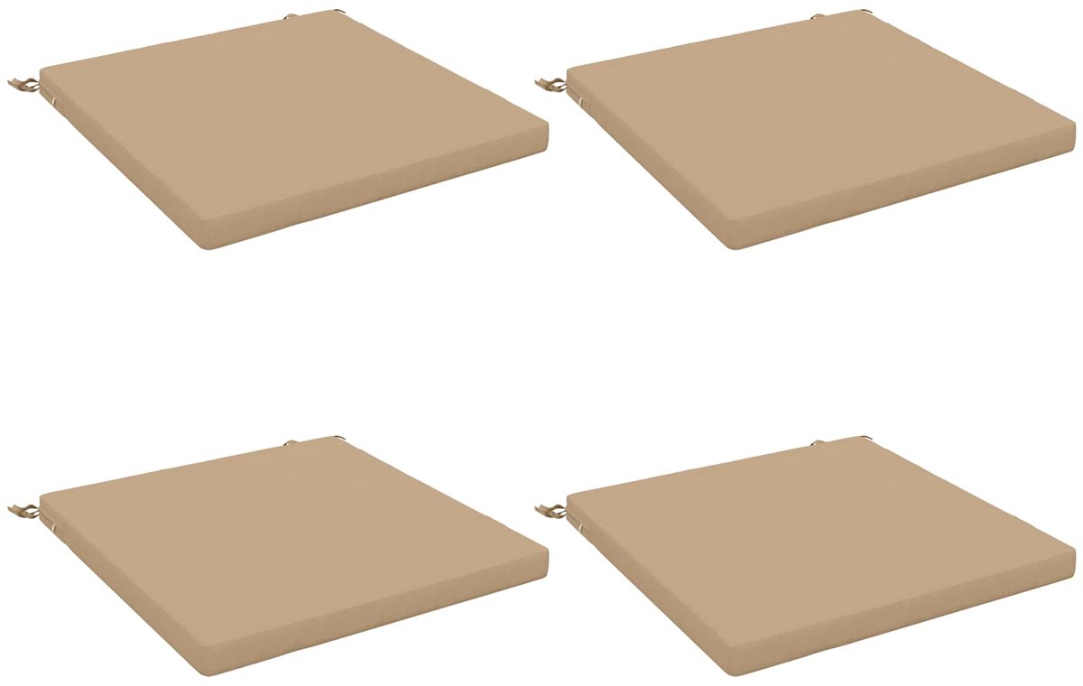vidaXL Zitkussens - SOEST - 4 - st - 100% - Polyester - Zand - 60 - x - 60 - x - 5 - cm