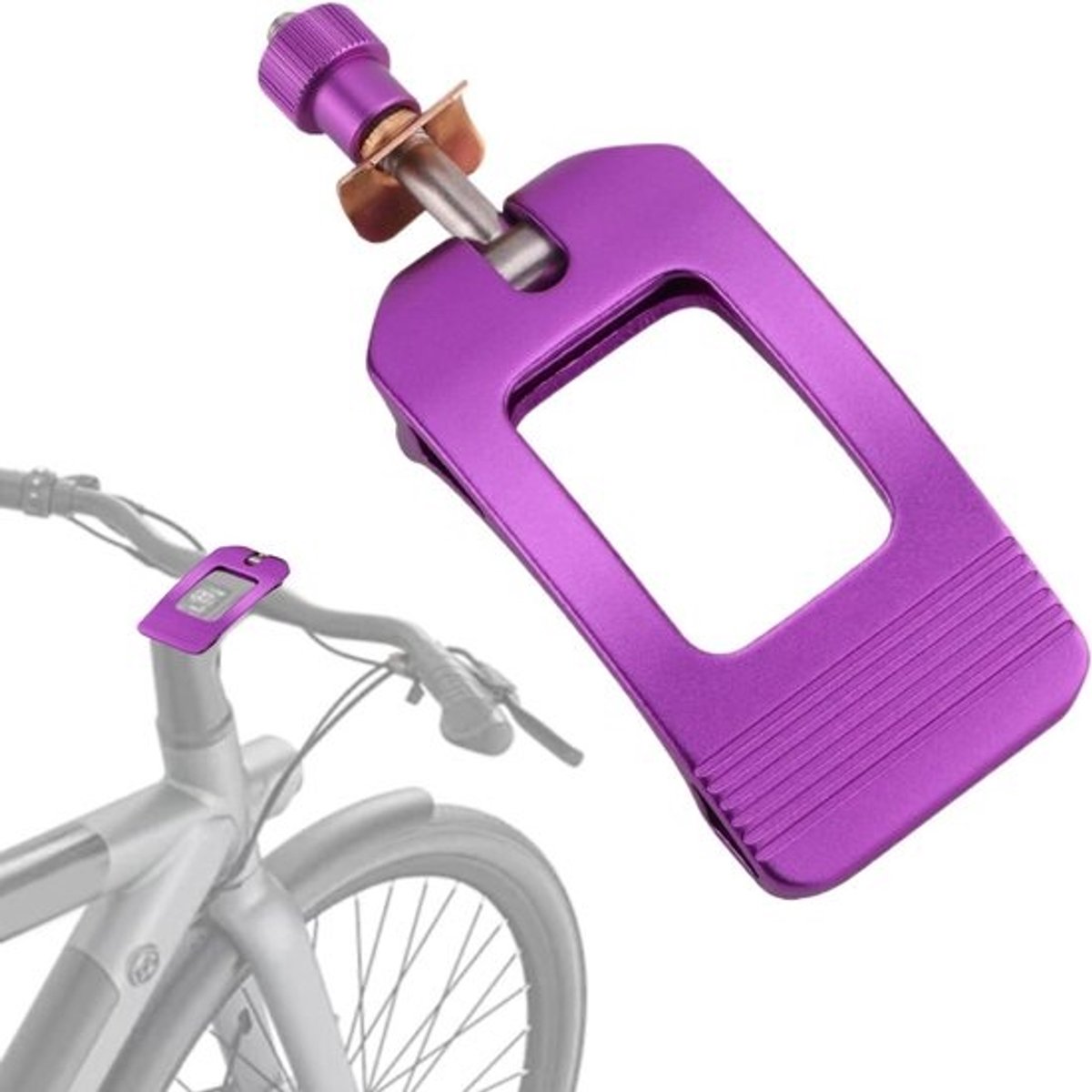 Fiets Stuurpen Klem - Zadelpenklem Snelspanner - Dagelijks Woon-werkverkeer - Moeiteloze Anti-Slip Greep - 12x4x3cm - Paars