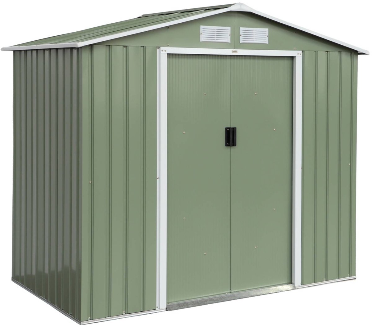 sweeek - Metalen tuinhuis 2,71 m² - schuur met dubbele schuifdeuren, kit voor vloerbevestiging inbegrepen, l 213 x b 131 x h 185cm - houtland