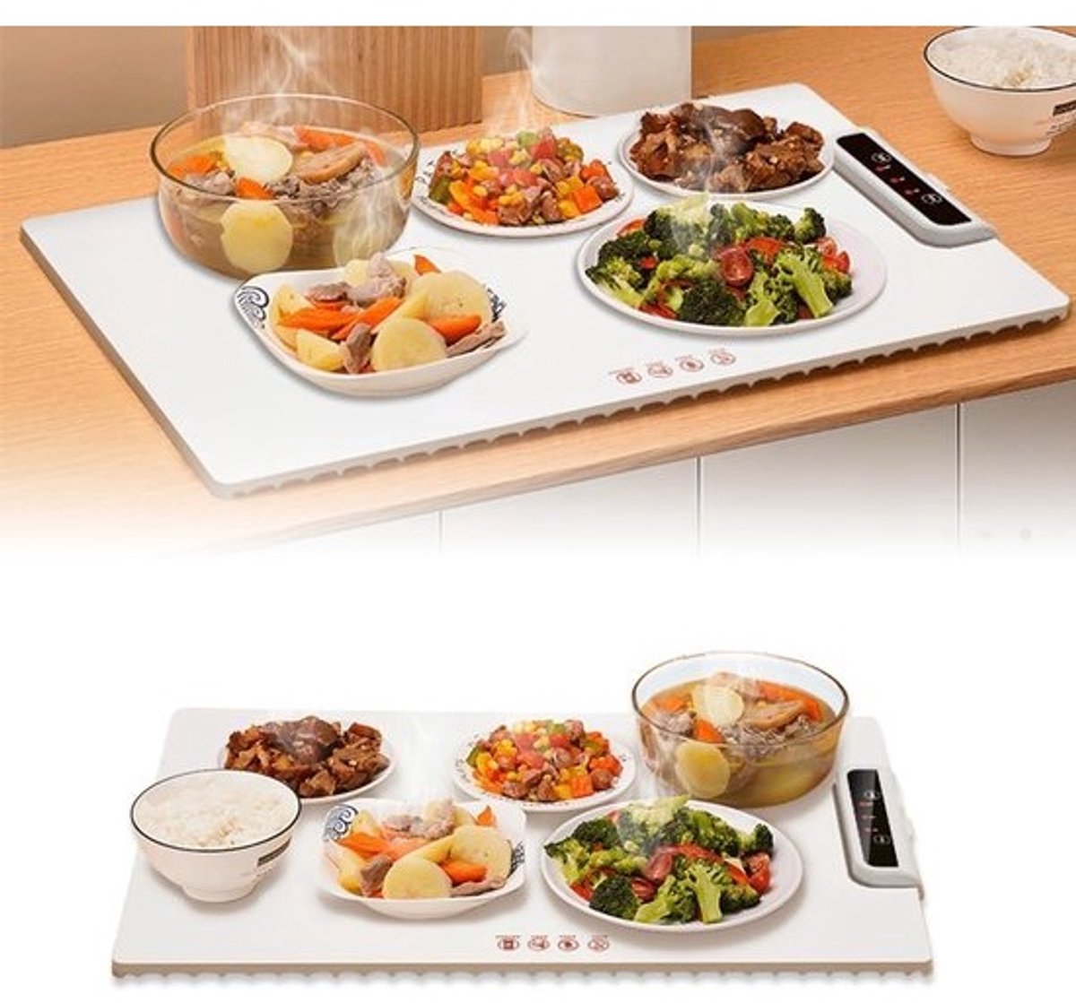 Verwarmde Platen - Elektrische Warmhouders - Buffet Warm Houden - Instelbare Temperatuur - Draagbaar Ontwerp