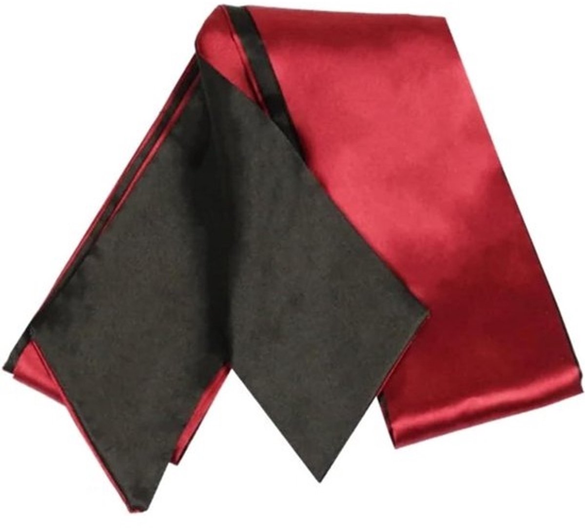 Zijden Oogmasker - Slaap Blinddoek - Comfortabel Slapen - Vermindert Wrijving - One Size Fits Most - Rood Zwart
