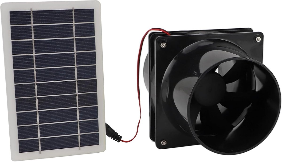 Afzuigventilator op Zonne-energie, 10W 12V Ventilator op Zonne-energie, Hogesnelheidsventilatie, Snelle en Eenvoudige Installatie, voor Zolders, Kassen, Campers, Boten