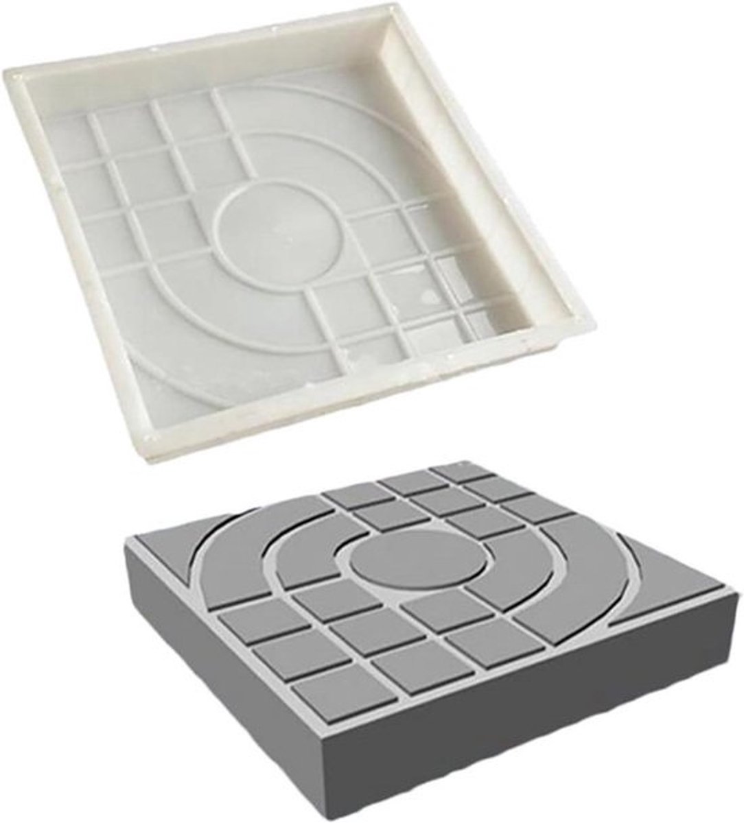 Betonmal Tuinpad - Stoepvorm - Tuin Decoratie - Herbruikbaar Plastic - 25x25cm - Zwart