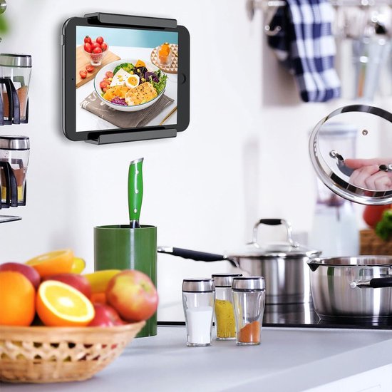 muurbeugel voor tablet, telefoon, e-reader en afstandsbedieningshouder. Bevestiging aan de muur met dubbelzijdige tape of schroeven. — afbeelding 3