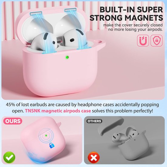 Siliconen voor AirPods 4 Hoes, M-Pink — afbeelding 2