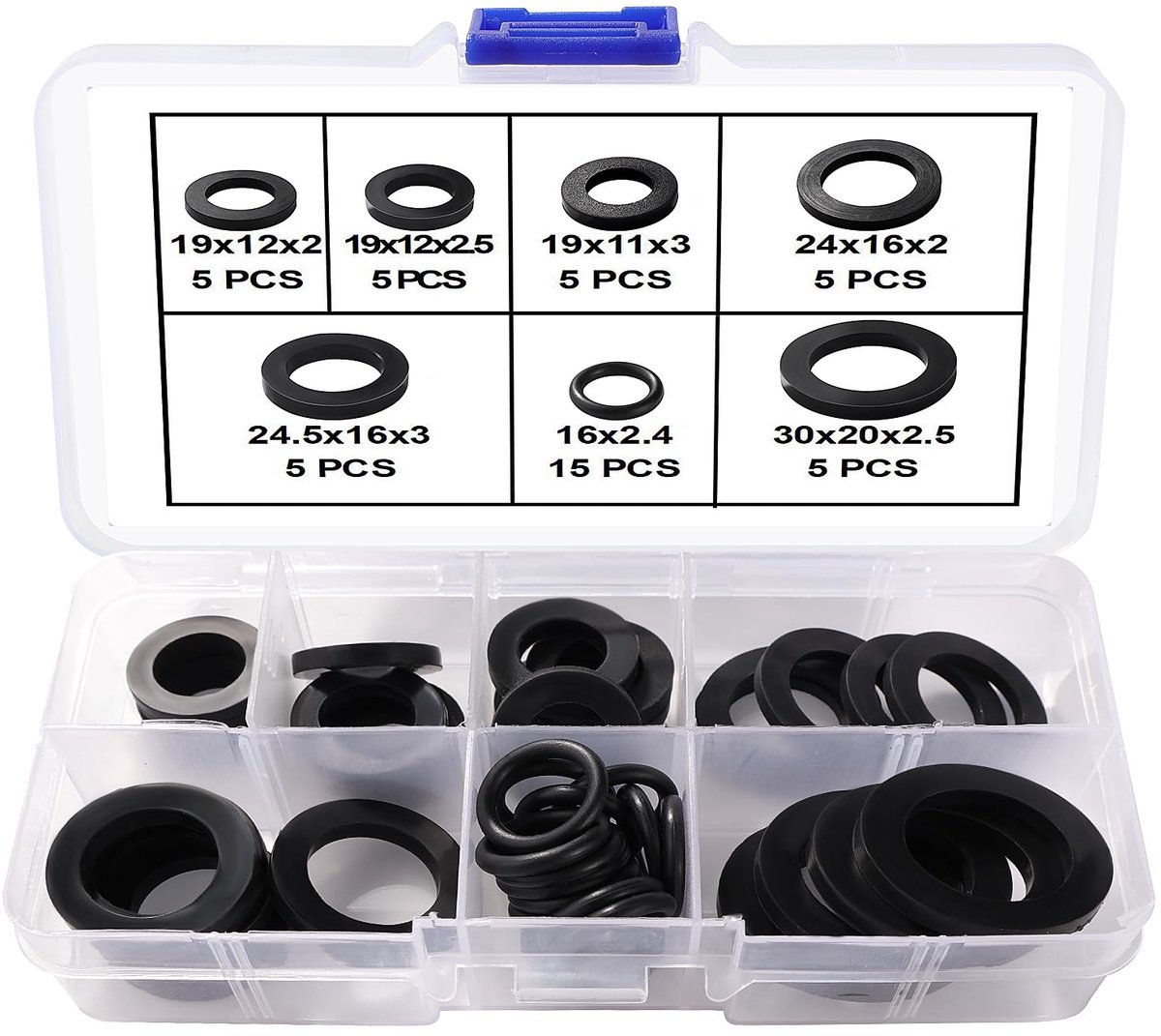 45 Stuks 1/2 3/4 1 Inch Slangringen Set, Rubberen Kraanafdichting Sanitairpakkingen, Afdichting O-Ringpakking, Doucheslang Rubberen Ringen, voor Waterkraan Douche Tuinslangconnector