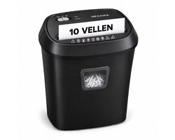 Nexxira Papierversnipperaar 21L - 10 A4 Vellen - P4 Cross Cut - Creditcards - Zwart