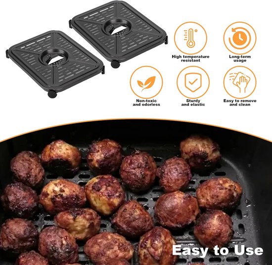 grillpan voor Ninja Foodi AF400UK 9,5L 6-in-1 9,5L DualZone 2 laden airfryer accessoires, vervangende onderdelen grillpan, vaatwasmachinebestendig — afbeelding 4