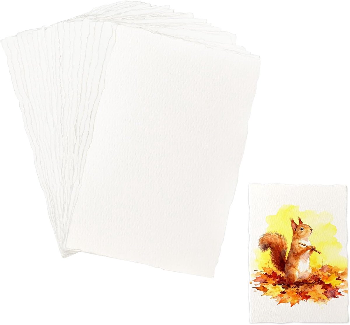 Aquarelpapier, structuurpapier, dik katoenpapier, 300 g/m², gemengde media, dik papier voor wenskaarten, doe-het-zelf, schilderen, schrijven, schetsen, 202 x 153 mm, 25 stuks