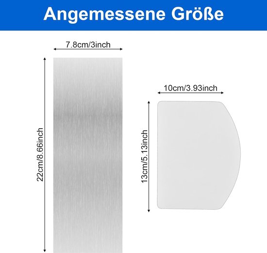 1 stuk roestvrijstalen taartstrijkset met 1 doorzichtige plastic folie, taartstrijkset, keukenschraper, bakgereedschap voor glazuur, botercrème, mousse — afbeelding 2