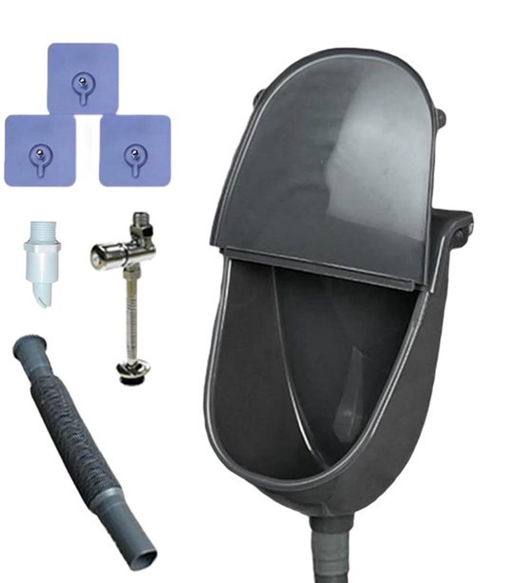 Herren Urinoir - Wandtoilet Schuur - Hygiënisch Werken - Spatwerend Ontwerp - 40 x 308 x 204 cm - Grijs
