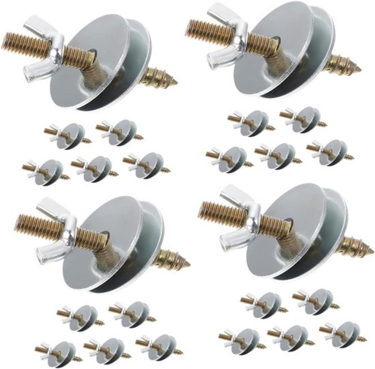 Vogelkooi Schroefmoeren - Bevestigingsschroef Kit - Kooi Onderhoud - Stevige Metaalconstructie - 5 x 12 x 3 cm - Zilver