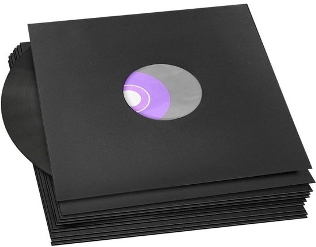Binnenhoezen Vinylplaten - Albumhoezen Antistatisch - Platen Beschermen - Zijdezacht Binnenvoering - 10 Stuks - Zwart