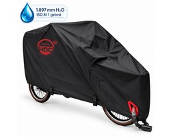 CUHOC Red Label Bakfietshoes - Bakfiets Hoes tot 250 cm - 270 x 105 x 130 cm - 210D Oxford - Met Huif - Urban Arrow Family, Lovens, Vogue en Dolly - Regenhoes Bakfiets