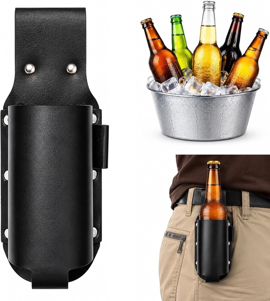 Heren, Cowboy Bierhouder Gordel Flessenhouder, Oktoberfest BBQ Accessoire Mannencadeau voor Vaderdag Verjaardag
