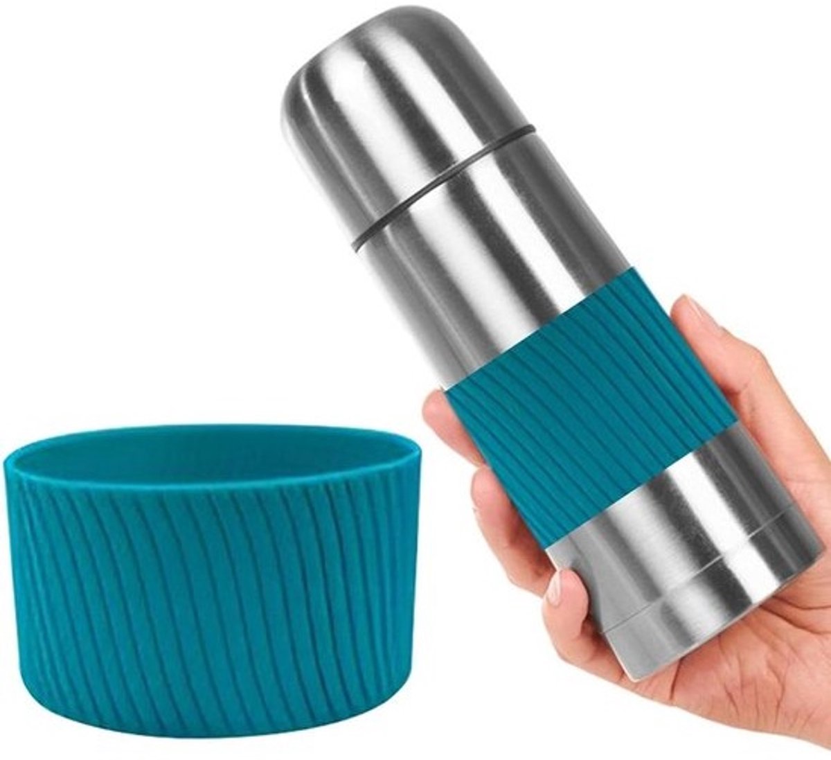 Herbruikbare Koffiehoes - Beker Beschermer - Dranken Isoleren - Hittebestendig Flexibel - 8 cm Diameter - Donker Groen