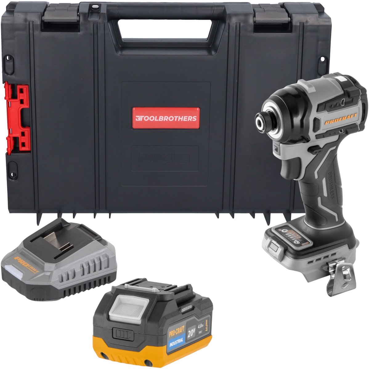 Procraft Industrial ID20Abb accu-slagmoersleutel 20 V 180 Nm 1/4" Solo - zonder accu, zonder oplader