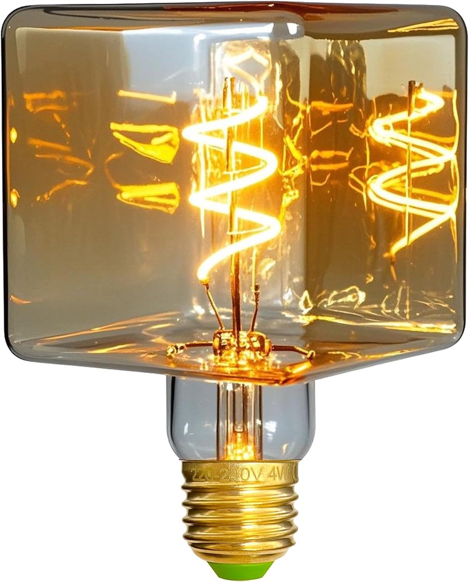 Vintge Gloeilamp Ice Cube φ95mm 4W Dimbare Edison Gloeilamp 220-240V E27 Specialiteit Decoratieve Gloeilampen (gouden)
