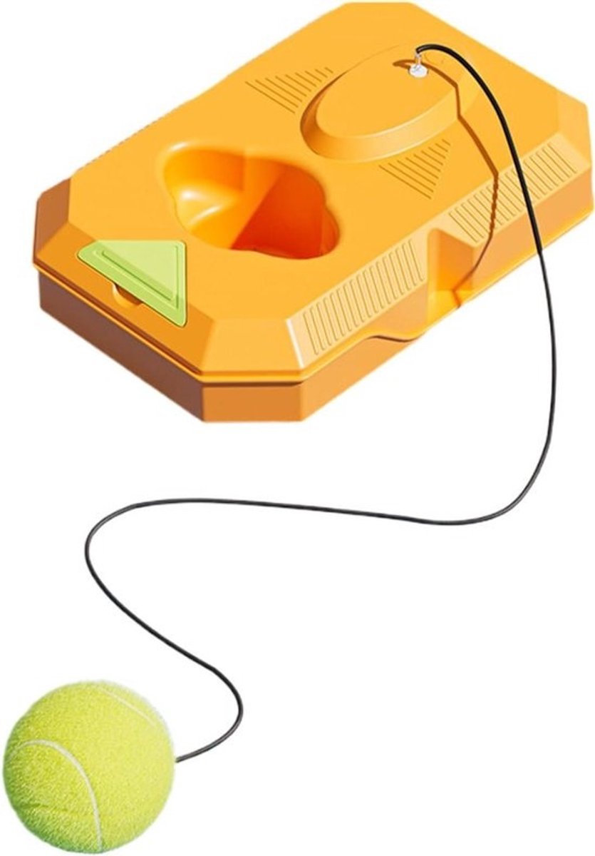 Tennistrainer Set - Bal Trainingshulp - Tennisvaardigheden Oefenen - Antislip Stabiliteitsbasis - 26x17x6.2 cm - Oranje