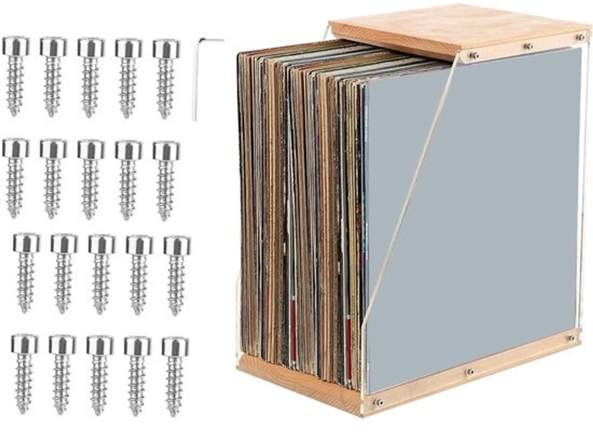 Grammofoonplaten Houder - Vinyl Opberger - Muziek Collectie Tonen - Helder Acryl Display - 34W x 7H cm - Transparant
