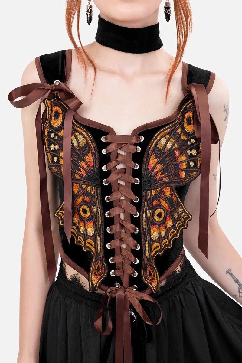 Restyle - Ignis Moth Corset Top - S