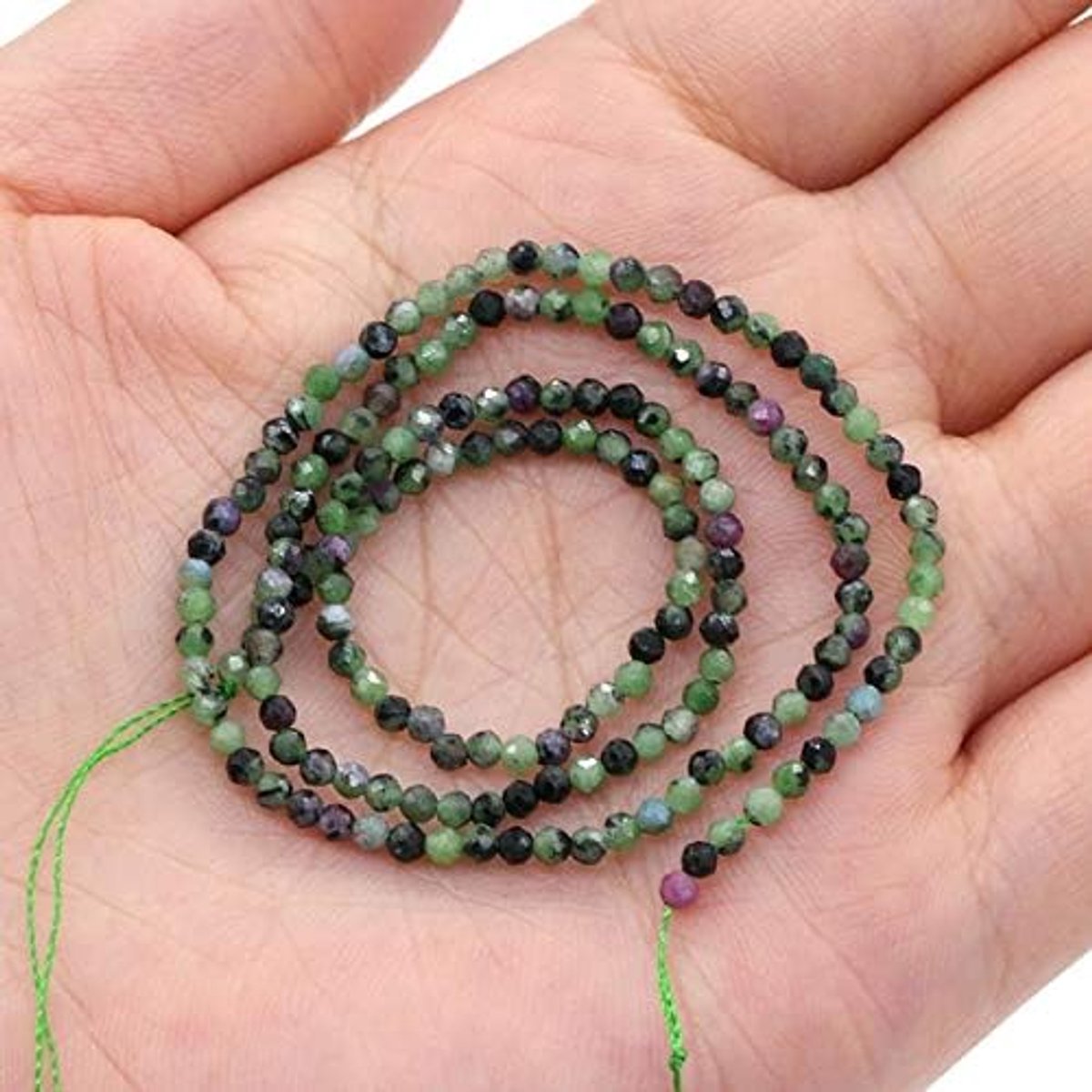 (2 strengen/Set) Natuurlijke Rode Granaat 4Mm Facet Ronde Zaad Losse Kralen Steen Voor Sieraden Ontwerp
