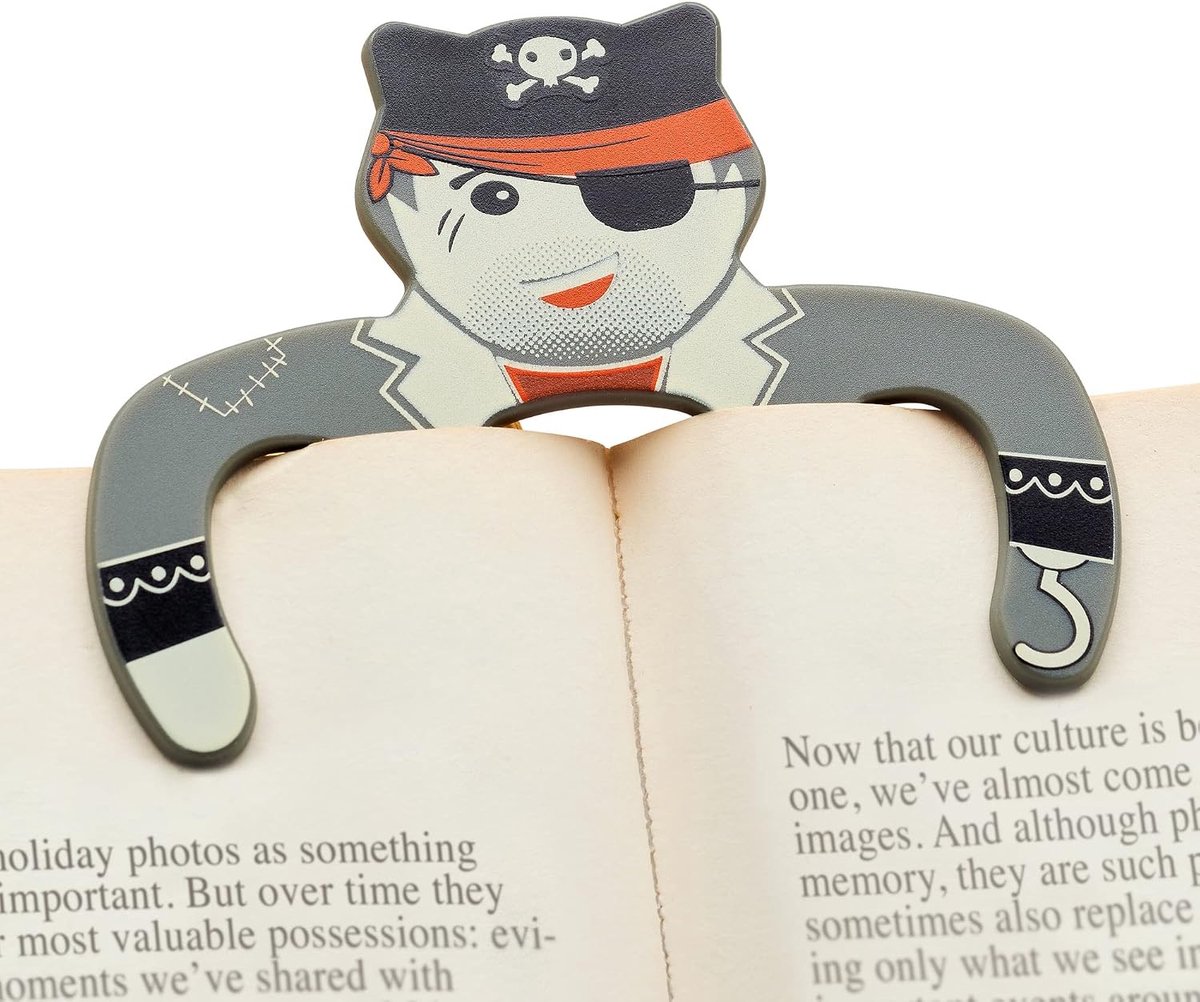 Bookmark Boekenhouder | Paginahouder | Muziekhouder Clip | Muziekpapierhouder | Tijdschrift, Kookboek | Thuis lezen in bed | Kantoor, Bureau, keukengebruik | Lezen Geschenkidee (Piraat)