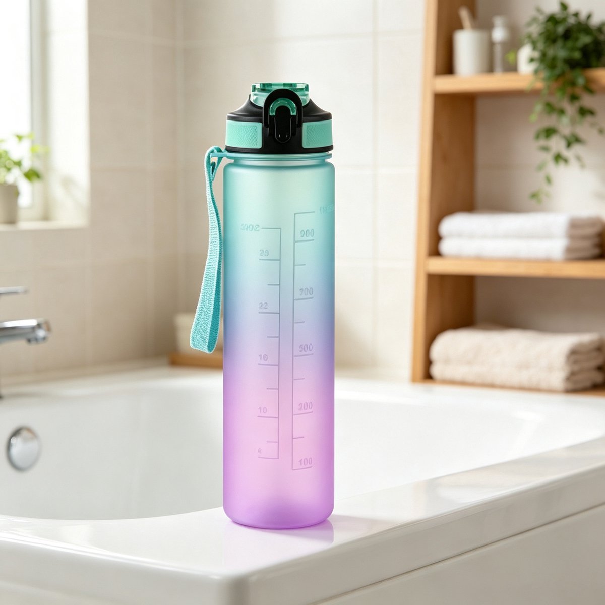 1000 ml groene drinkbeker met rietje grote inhoud stijlvol ontwerp hittebestendig draagbare waterfles