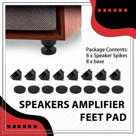 VHV - Speakerstands - speaker standaard - Luidspreker standaard - 8 stuks - Aluminiumlegering — afbeelding 4