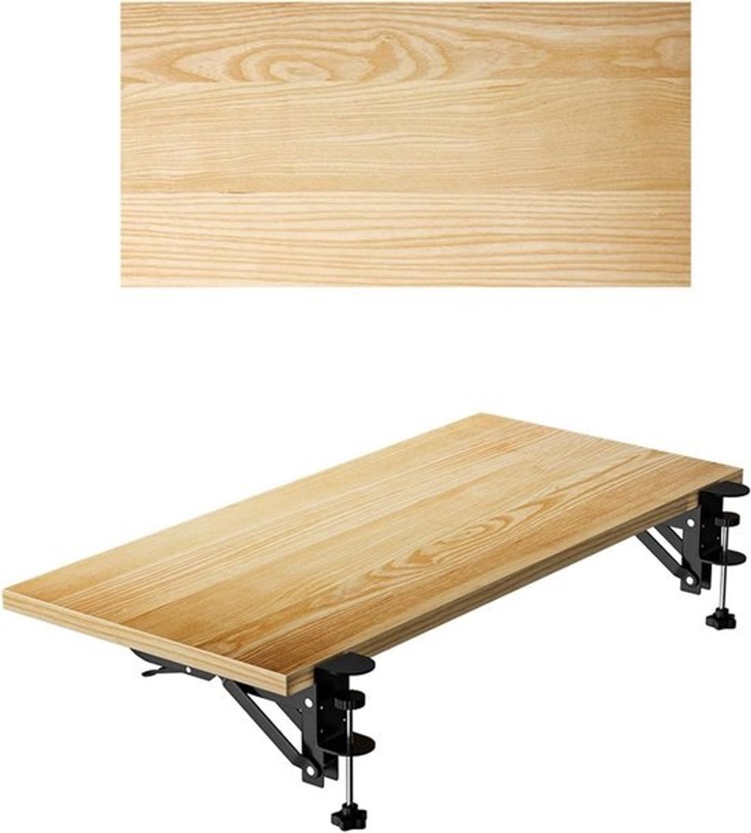 Bureau Verlengblad - Toetsenbordlade Bureau - Werkruimte Vergroten - Opvouwbaar Zonder Boren - 20x120 cm - Wit