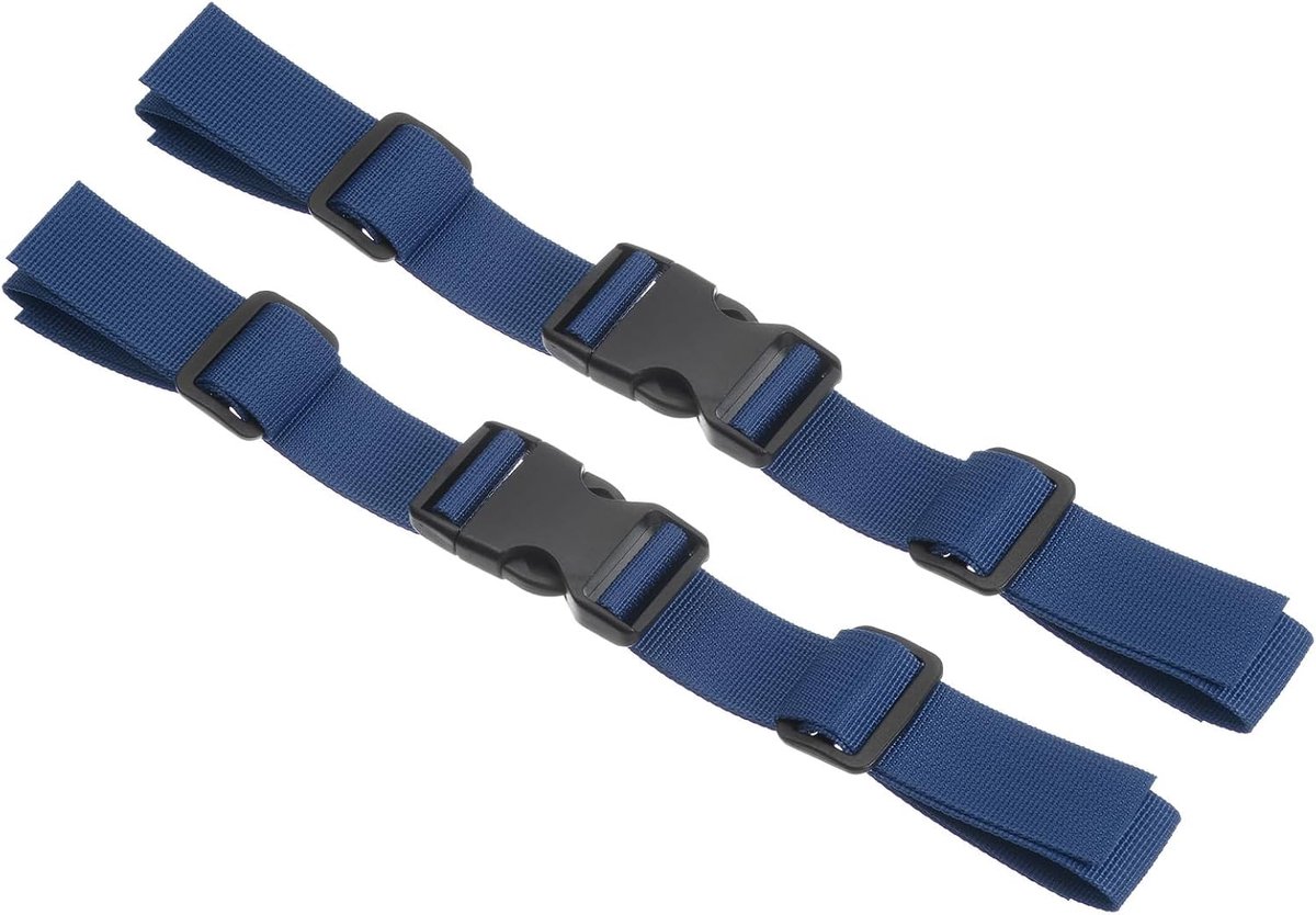 Rugzak borstband, 2 stuks polyester, verstelbare riem, reserveband met snelsluiting, gesp voor outdoor-tassen, wandelen, fietsen, donkerblauw, Donkerblauw
