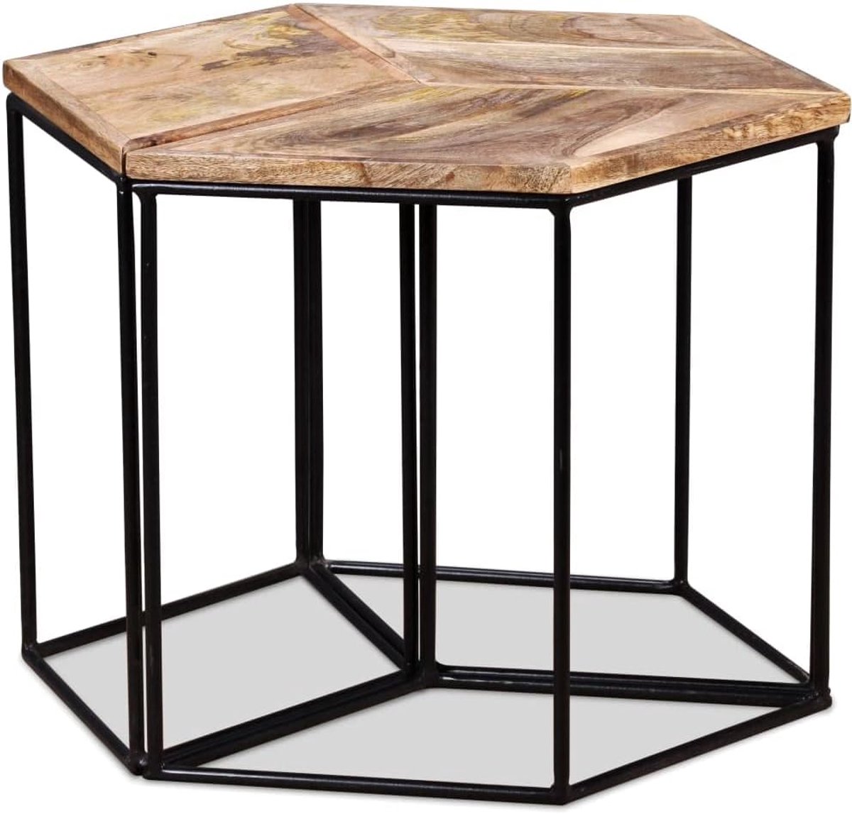 Mangohout modulaire vintage 3 delige set 56x48x40 cm