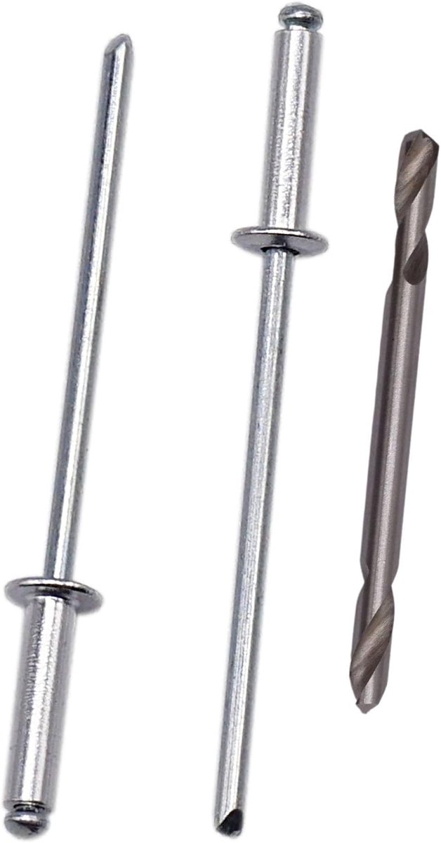 Blinde klinknagels 2,4 x 10 mm, aluminium blindklinknagels, DIN 7337, koepelkop, stalen doorn, popklinknagels