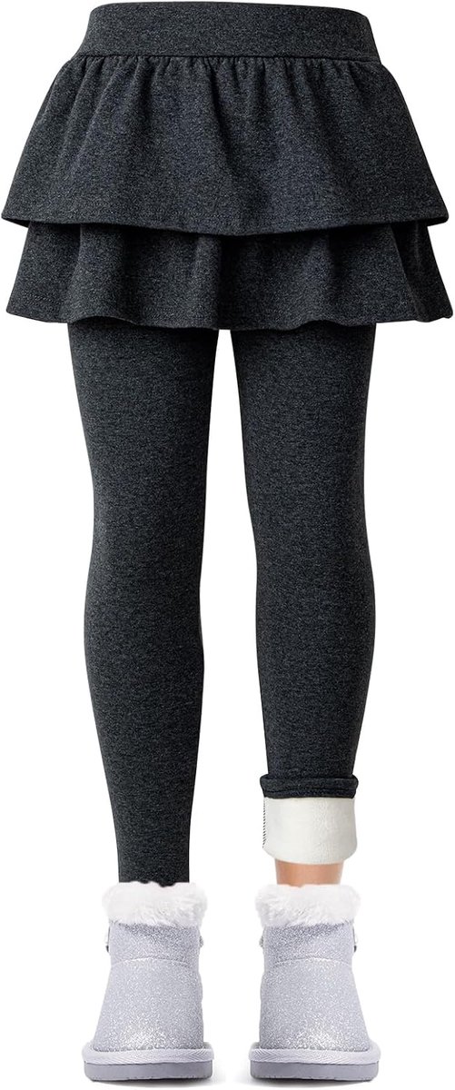 Leggings met rok winter katoenen thermische legging kinderen dik gevoerd