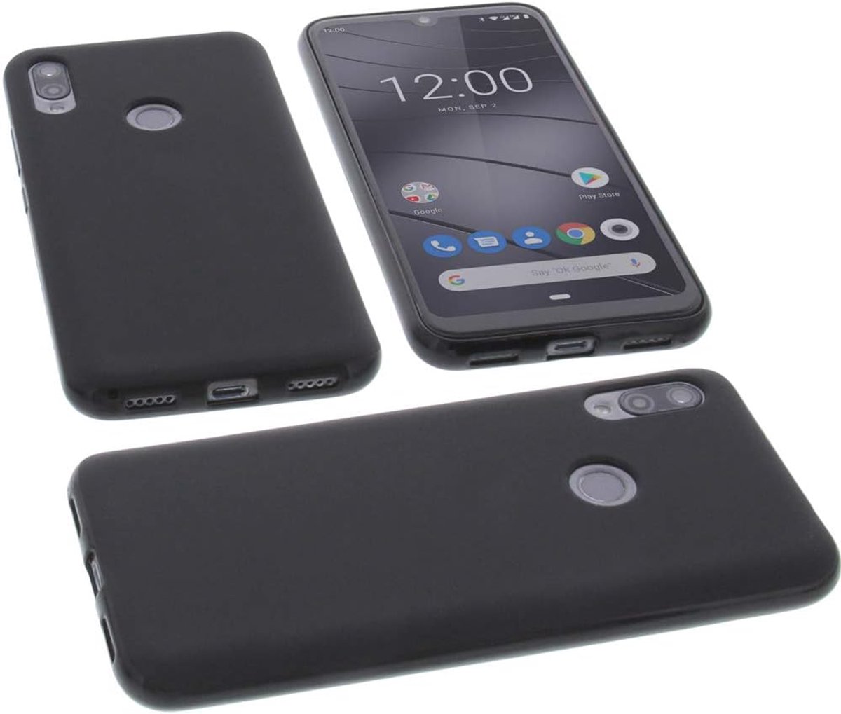 compatibel met Gigaset GS190 van rubber TPU bescherming gsm-hoes zwart