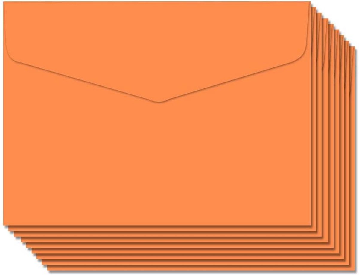 50 stuks kleine enveloppen, mini-enveloppen, 115 x 82 mm, voor verjaardagsfeestaccessoires, uitnodigingskaarten, oranje