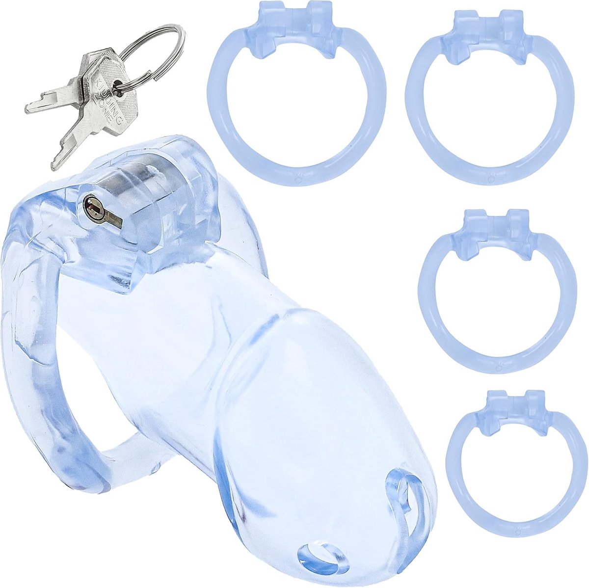 Kuisheidskooi heren: set van 4 cockringen ⌀4,5/5/5,3/5,7cm kooi peniskooi chastity male peniskooi voor mannen cock kuisheidsgordel voor cock kuisheidskooi N22-5