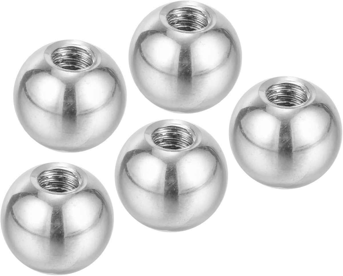 M6 x 15 mm kogelmoeren knop 5 stuks binnendraad 304 roestvrij staal rond blinde gat schroef kap afdekking voor verlichting machines doe-het-zelf decoratie zilver