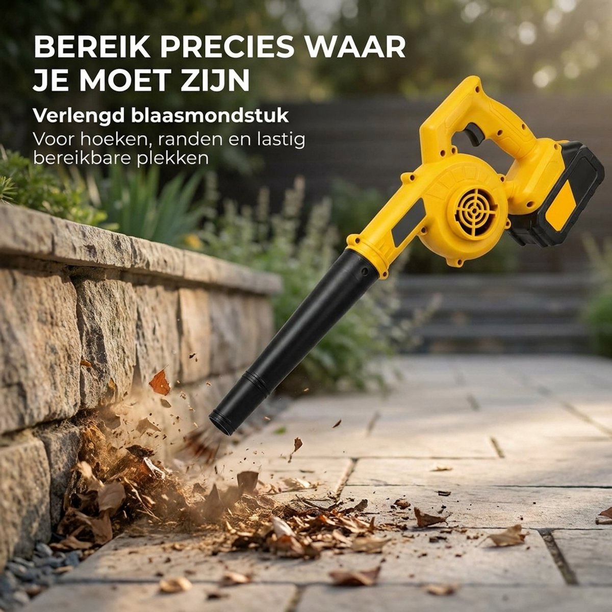 Bladblazer - Draadloze Accu Bladblazer 21V - Koperen Motor - 12.000 rpm - met Kinderslot en Oververhittingsbeveiliging – foto 3