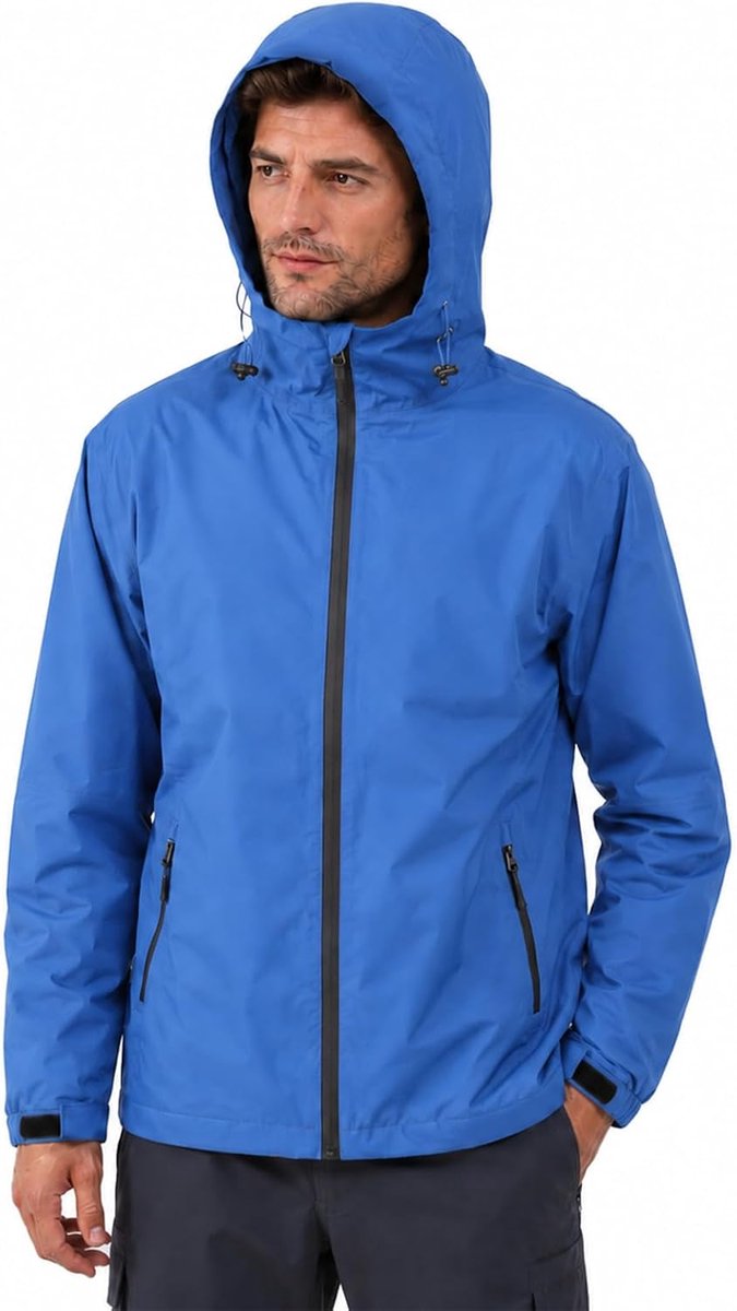 Waterdichte Jas Heren Lichtgewicht Trenchcoat Heren Waterdichte en Ademende Outdoorjas Met Capuchon Geschikt Voor Wandelen en Kamperen